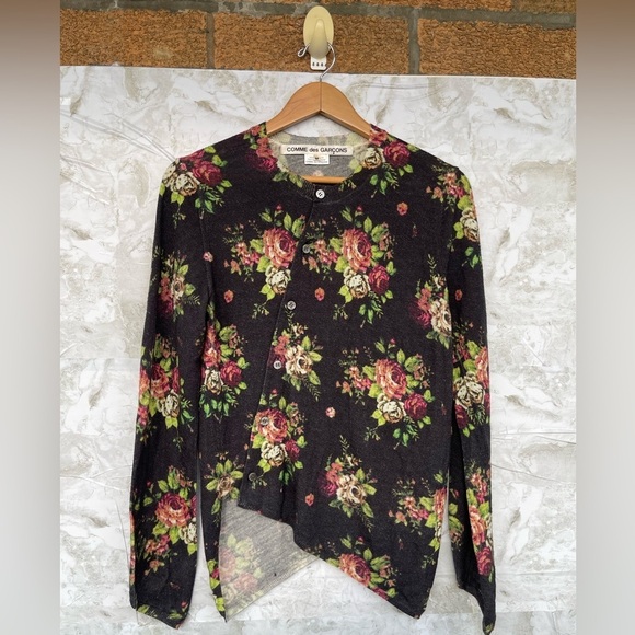Comme des Garçons floral print asymmetrical cardigan size medium - Picture 4 of 16